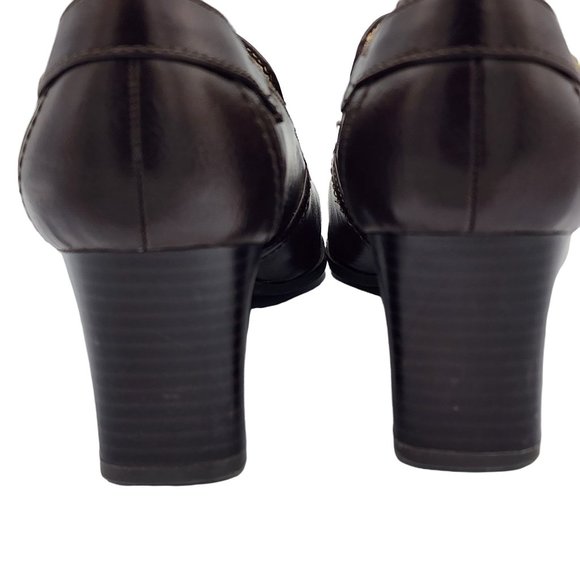 Life Stride Soft System Womens Size 9 M Brown 2.5" Square Heel Faux Leather Comf - Picture 7 of 12